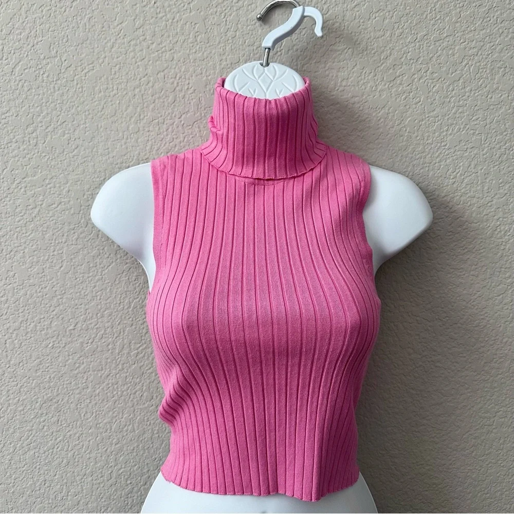 ZARA Ribbed Sleeveless Turtleneck Top - Picture 6 of 8